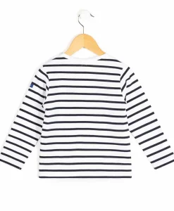 MARINIERE ML FOND BLANC OPT RAYE MARINE CABATAGE