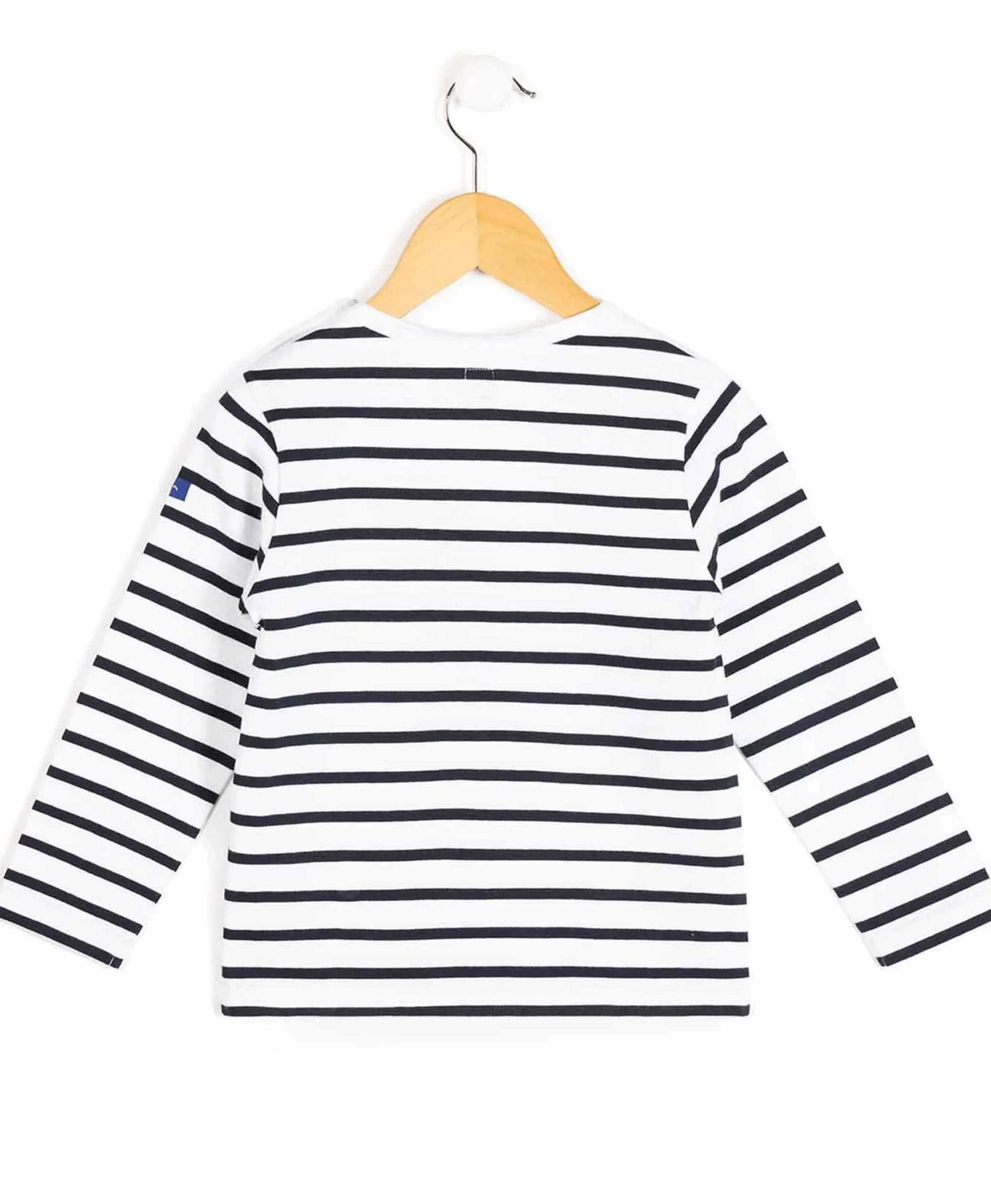MARINIERE ML FOND BLANC OPT RAYE MARINE CABATAGE