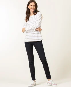 MARINIERE ML FOND BLANC RAYE SABLE PACAGE