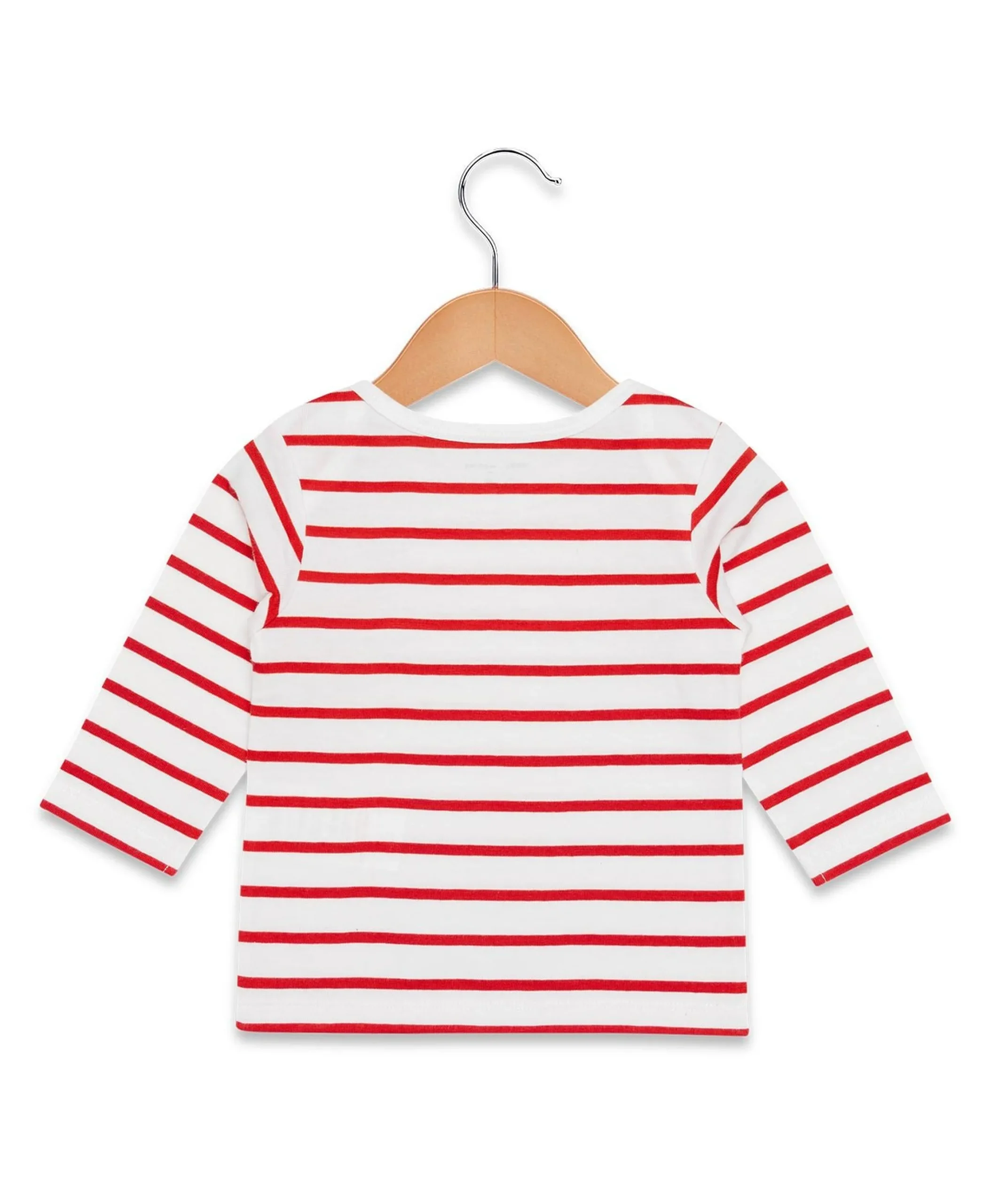 MARINIERE ML FOND BLANC RAYE ROSE ECOMIL