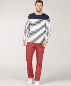 MARINIERE ML FOND GREGE RAYE INDIGO MARITAGE