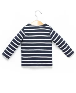 MARINIERE ML FOND INDIGO RAYE BLANC PELY