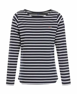 MARINIERE ML FOND INDIGO RAYE BLANC PACAGE