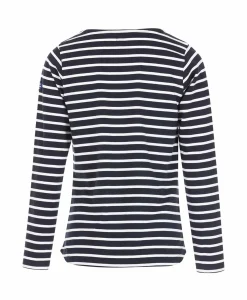 MARINIERE ML FOND INDIGO RAYE BLANC PACAGE