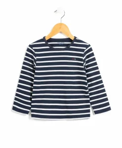 MARINIERE ML FOND INDIGO RAYE BLANC ECOGAL