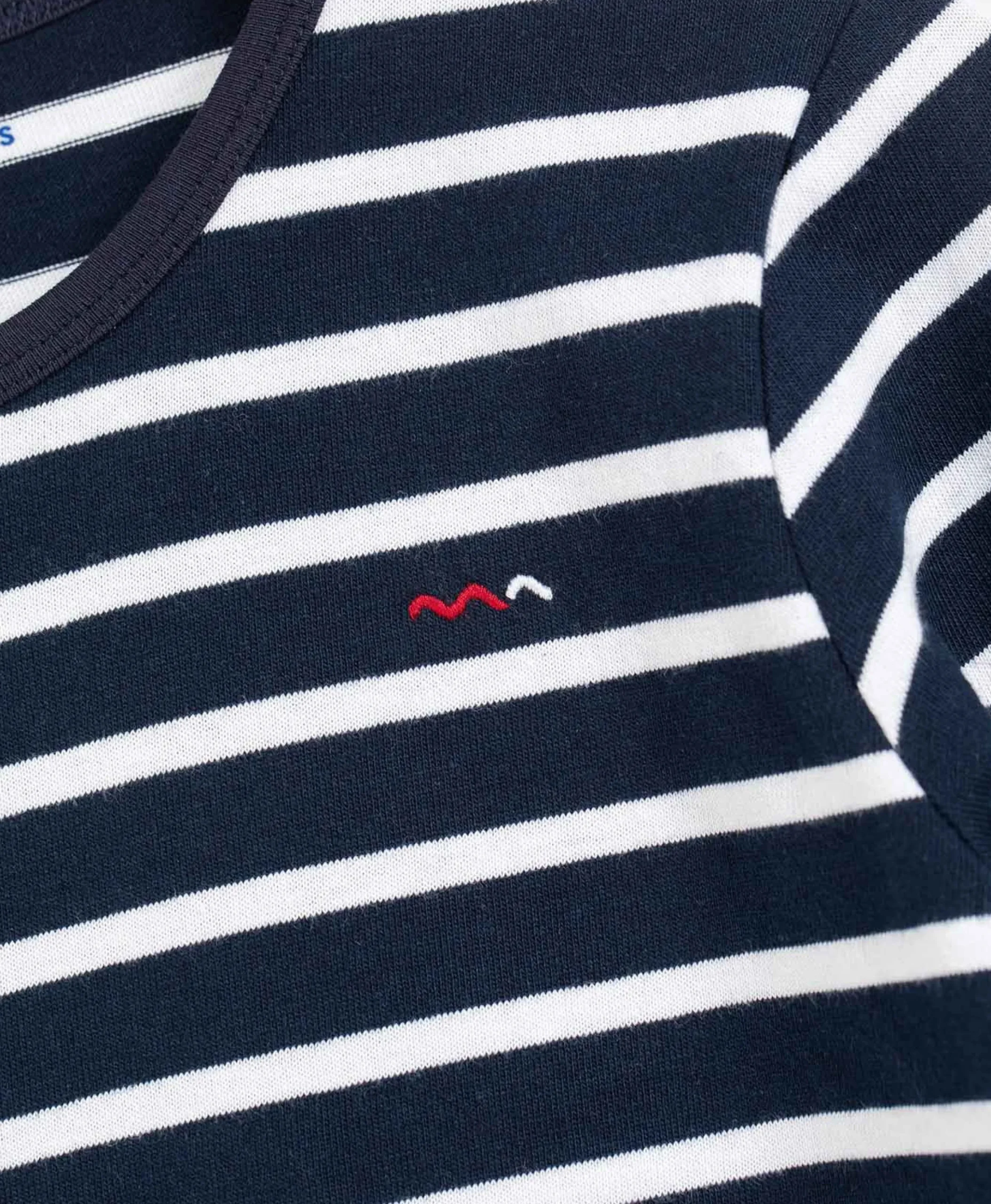 MARINIERE ML FOND INDIGO RAYE BLANC ECOGAL