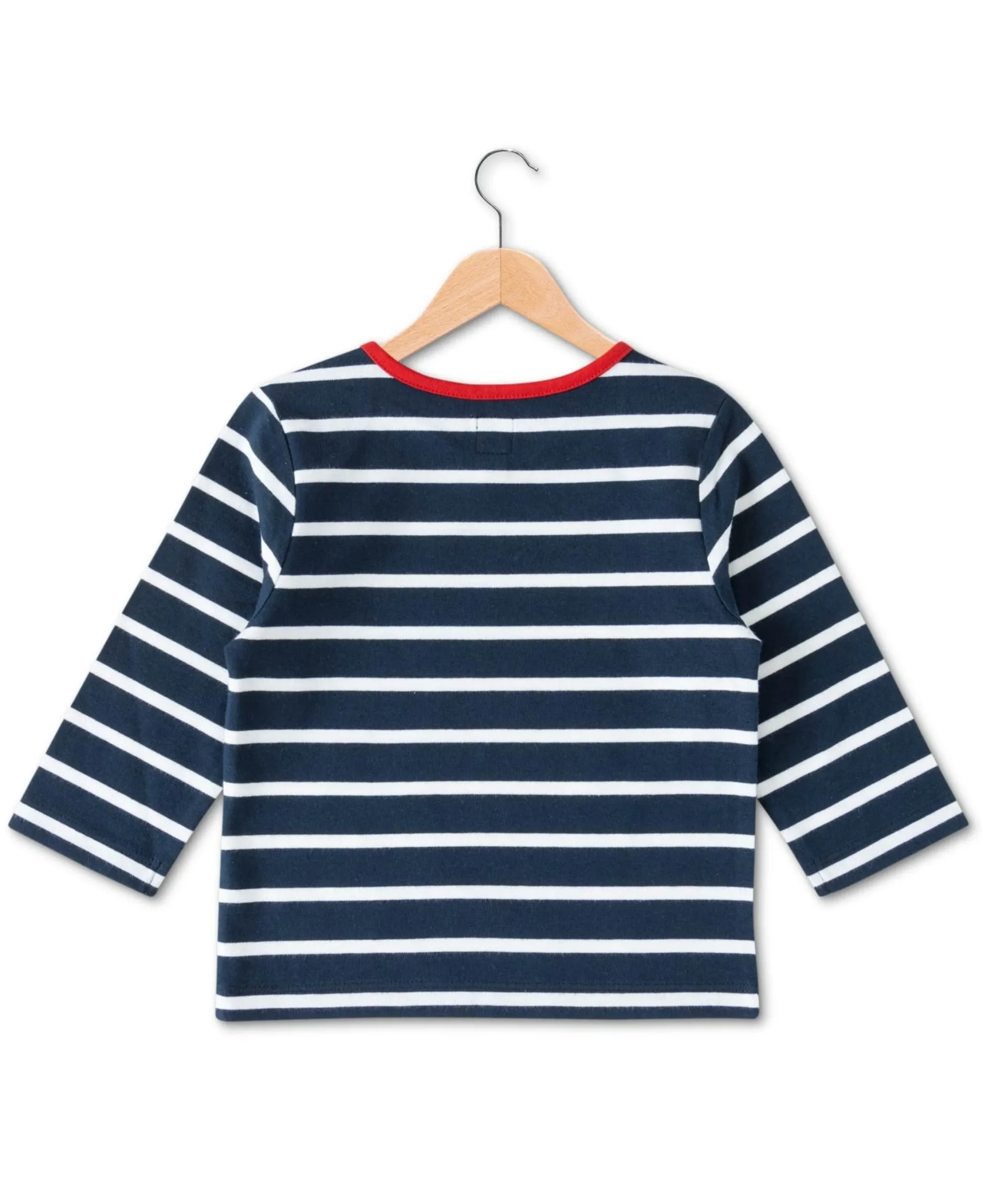 MARINIERE ML FOND INDIGO RAYE BLANC PESTELO