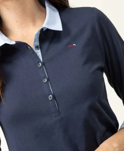POLO M3/4 BLEU INDIGO OBOLE