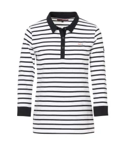 POLO M3/4 FOND NATUREL RAYE MARINE UNCHAL