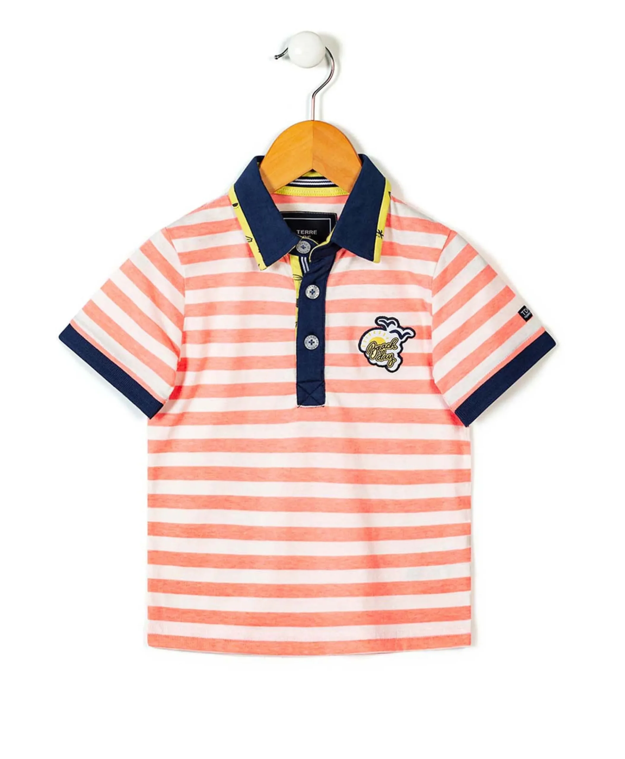 POLO MC FOND NATUREL RAYE ORANGE ASTIKA