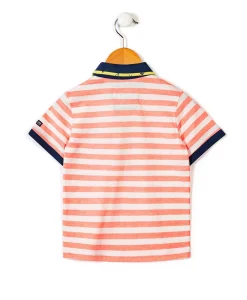 POLO MC FOND NATUREL RAYE ORANGE ASTIKA