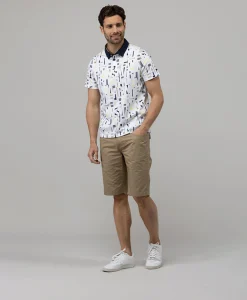POLO MC IMPRIME FOND BLANC CEGRAF