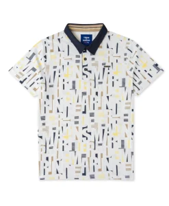 POLO MC IMPRIME FOND BLANC CEGRAF