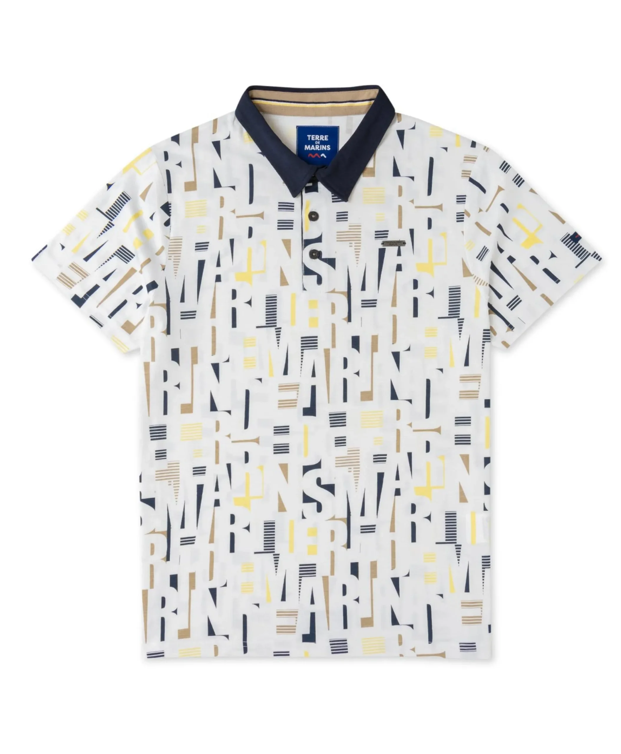 POLO MC IMPRIME FOND BLANC CEGRAF