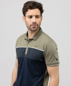 POLO MC INDIGO/VERT OLIVE CIMO