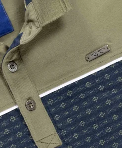 POLO MC INDIGO/VERT OLIVE CIMO