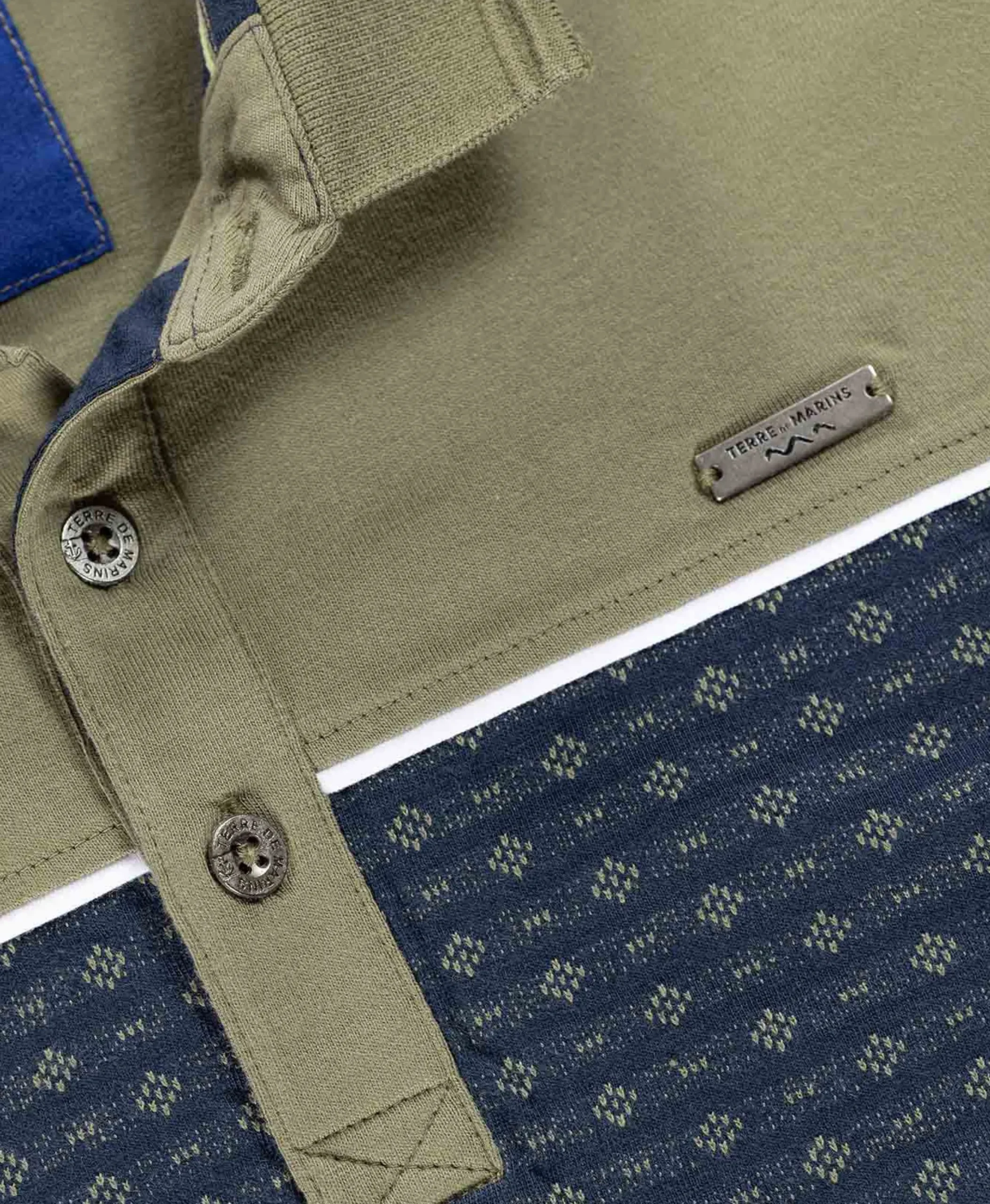 POLO MC INDIGO/VERT OLIVE CIMO