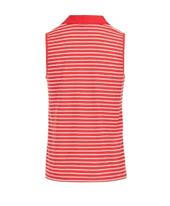 POLO SsM FOND ROUGE RAYE BLANC CADY Polo F FOND ROU