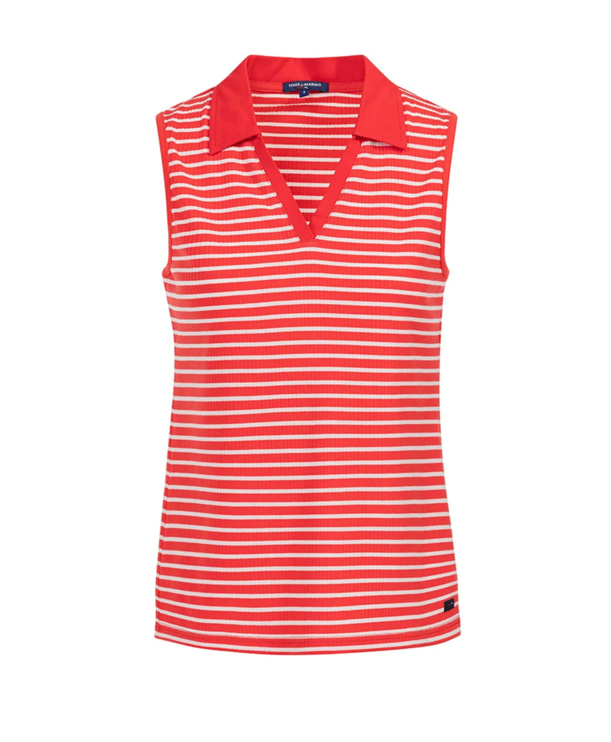 POLO SsM FOND ROUGE RAYE BLANC CADY Polo F FOND ROU