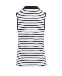 POLO SsM RAYE INDIGO/BLANC OPTIQUE. CADY