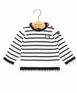 PULL FOND BLANC OPT RAYE MARINE OMALA