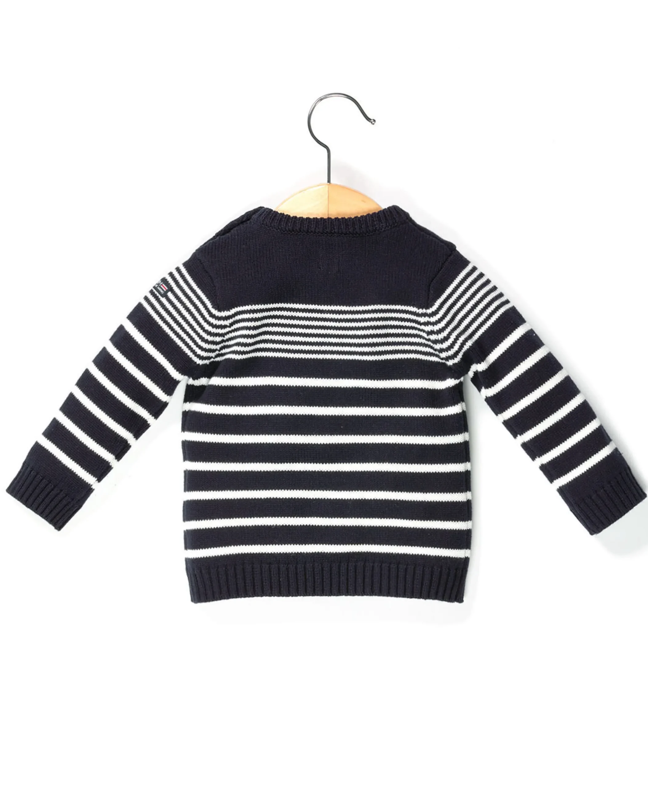PULL FOND MARINE RAYE BLANC OPT OMBINO