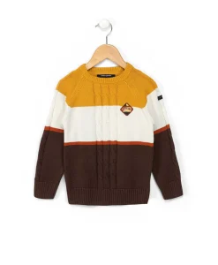 PULL NATUREL / CHOCOLAT / JAUNE BULI