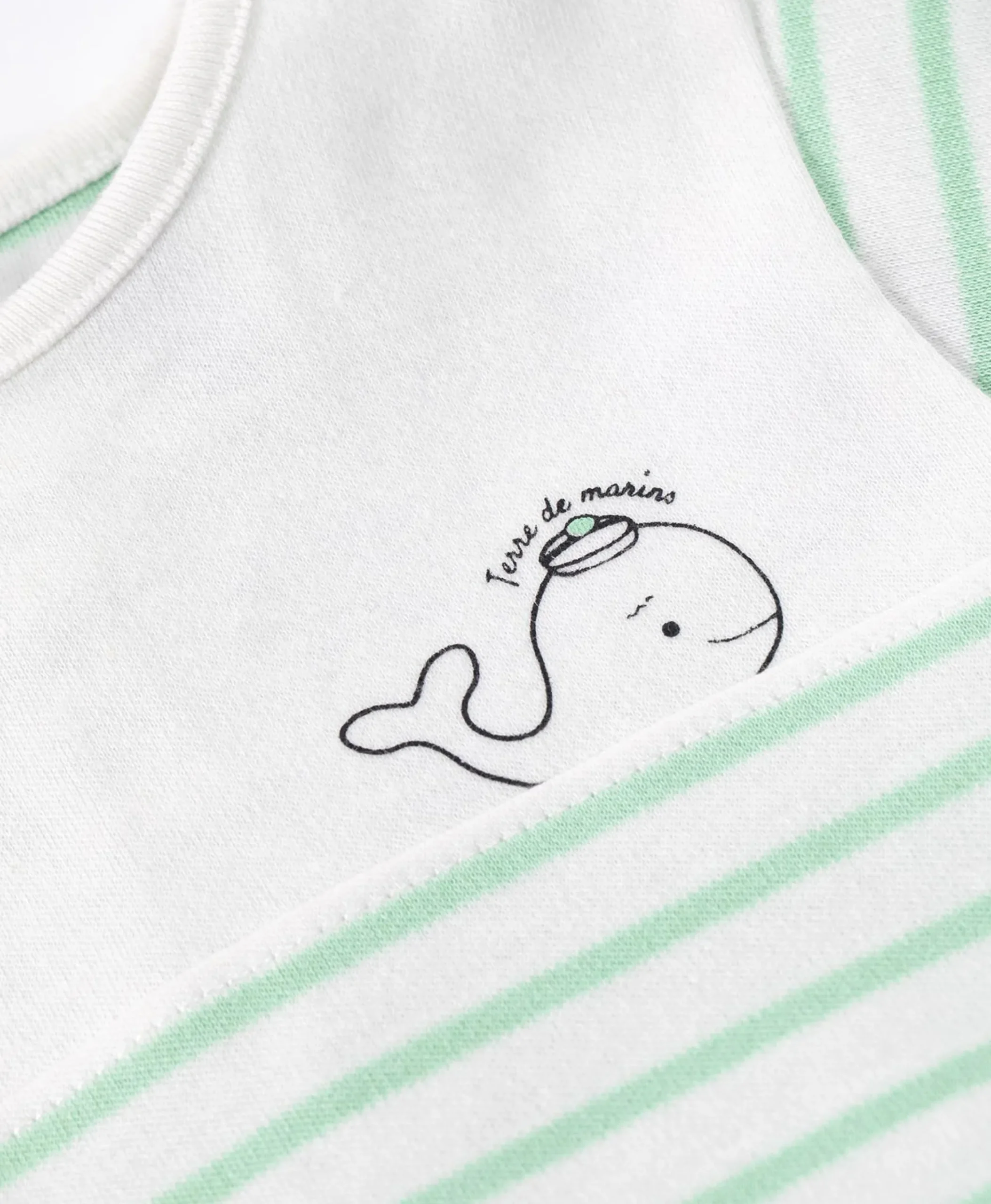 PYJAMA FD NATUREL RAYE VERT D'EAU NYJAMA