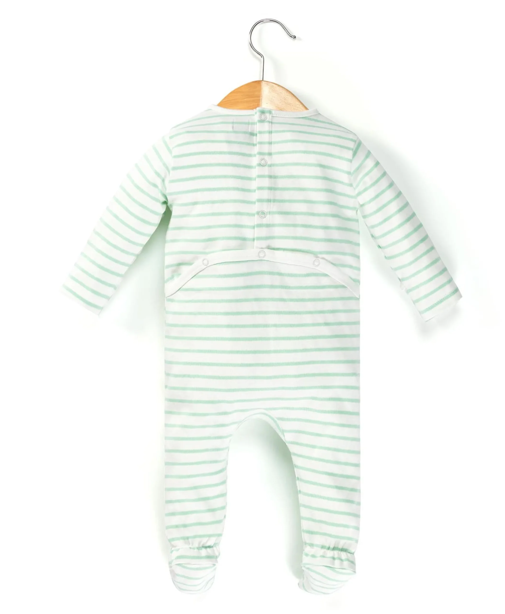 PYJAMA FD NATUREL RAYE VERT D'EAU NYJAMA
