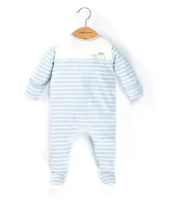 PYJAMA FOND BLEU CIEL RAYE NATUREL NYJAMA