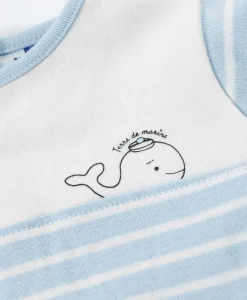 PYJAMA FOND BLEU CIEL RAYE NATUREL NYJAMA