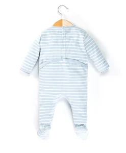 PYJAMA FOND BLEU CIEL RAYE NATUREL NYJAMA