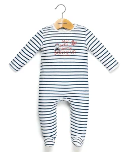 PYJAMA FOND NATUREL RAYE MARINE PANDOR