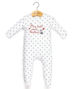 PYJAMA IMPRIME POIS FD OPT BLANC PAZANE