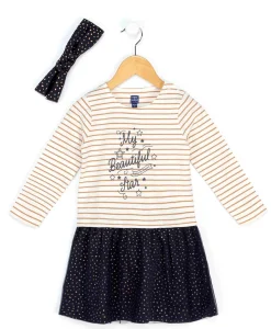 ROBE + ACCESSOIRE FOND BLANC OPTIQUE RAYE ROSE FILONA