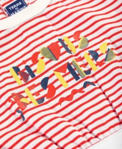 ROBE + ACCESSOIRE FOND BLANC RAYE ROUGE RANDOL