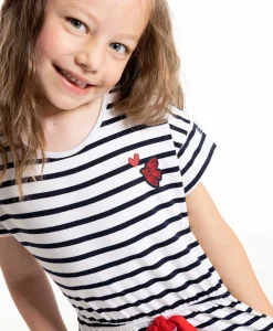 ROBE MC FOND BLANC RAYE INDIGO ALUNE