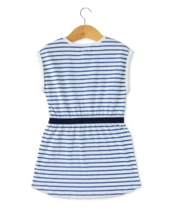 ROBE MC FOND BLANC RAYE INDIGO PASCA