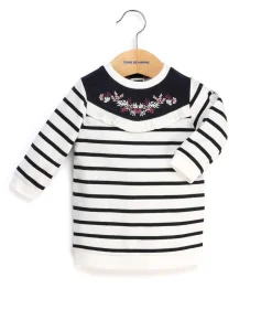 ROBE ML FOND NATUREL RAYE MARINE DIRALI