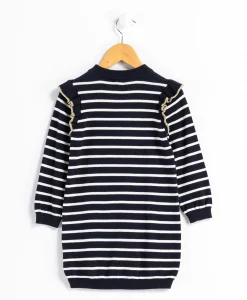 ROBE ML FOND NATUREL RAYE INDIGO ROCOCO