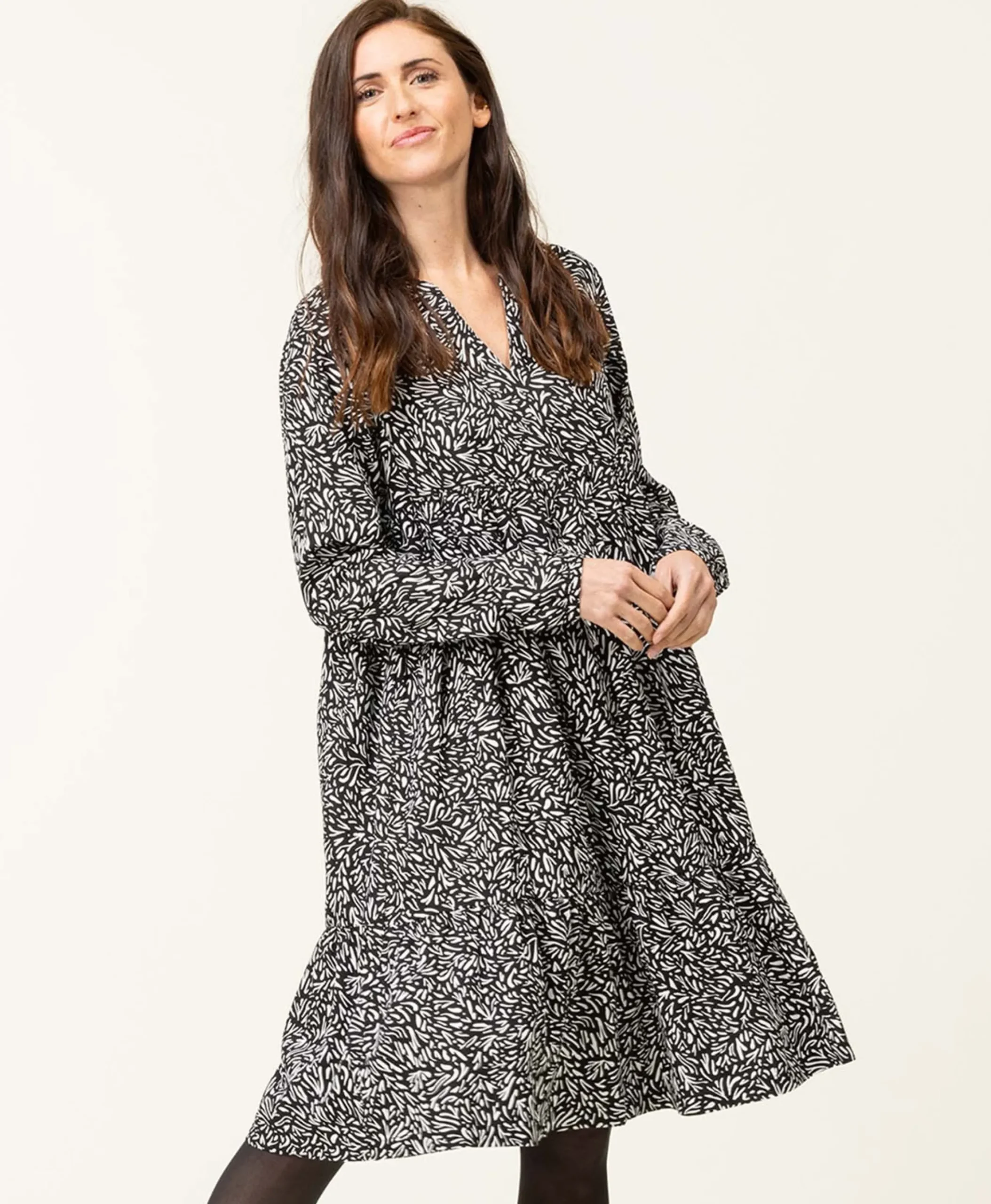 ROBE ML IMPRIME NOIR RULLY