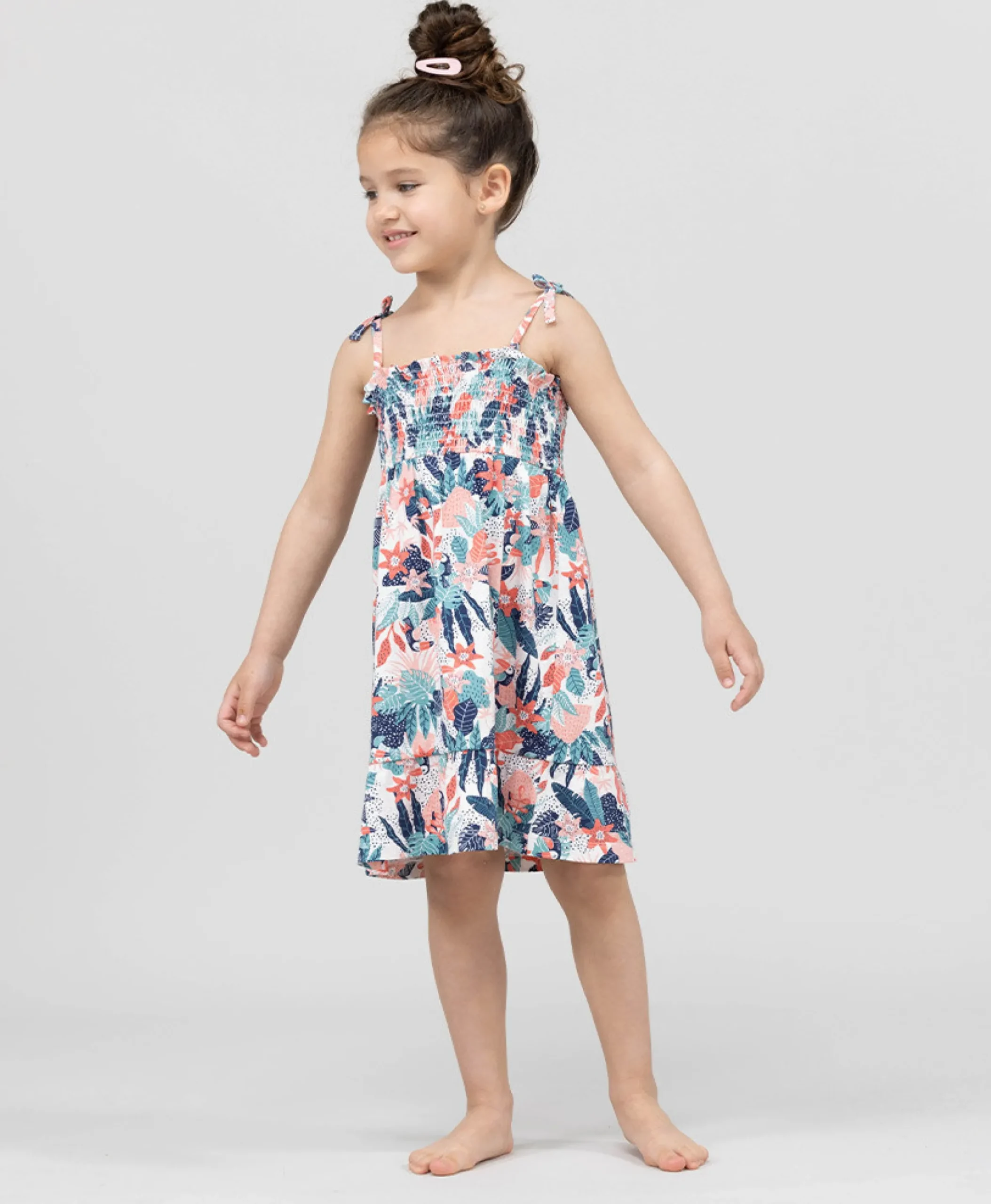 ROBE SsM IMPRIME FOND ROSE PARIYA