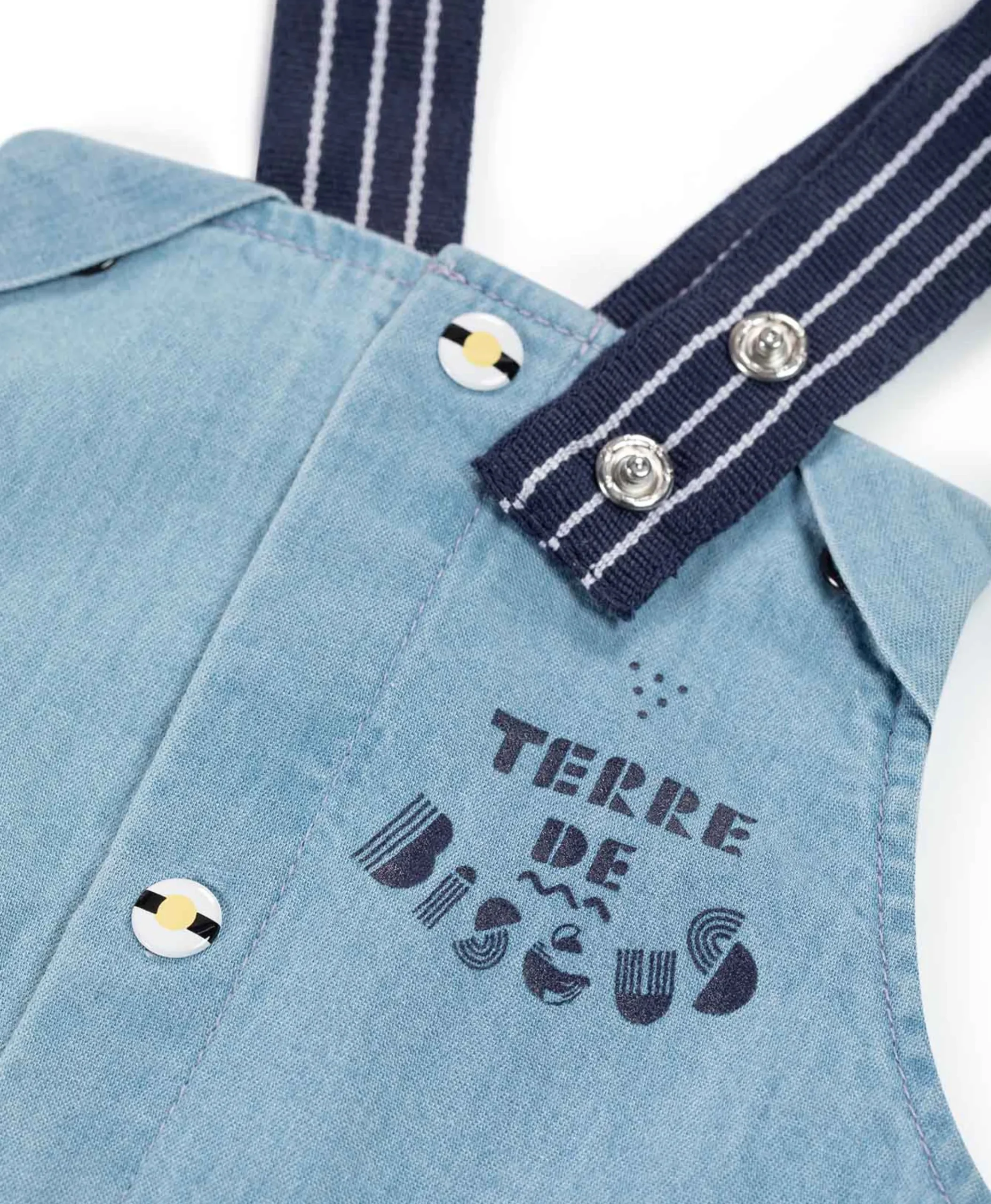 SALOPETTE COURTE + HAUT DENIM CLAIR REVO