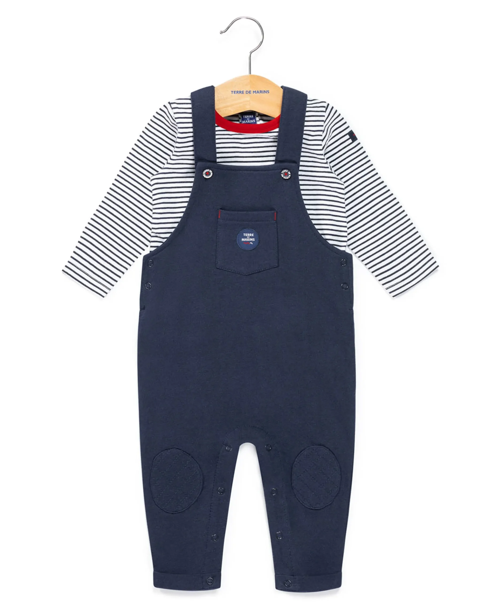 SALOPETTE LONGUE + HAUT BLEU INDIGO PAUCLIN