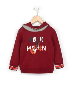 SWEAT A CAPUCHE ROUGE GRENAT BOZOU