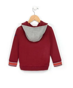 SWEAT A CAPUCHE ROUGE GRENAT BOZOU