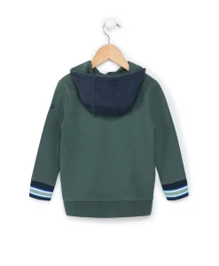 SWEAT A CAPUCHE VERT FOUGERE BARAMI
