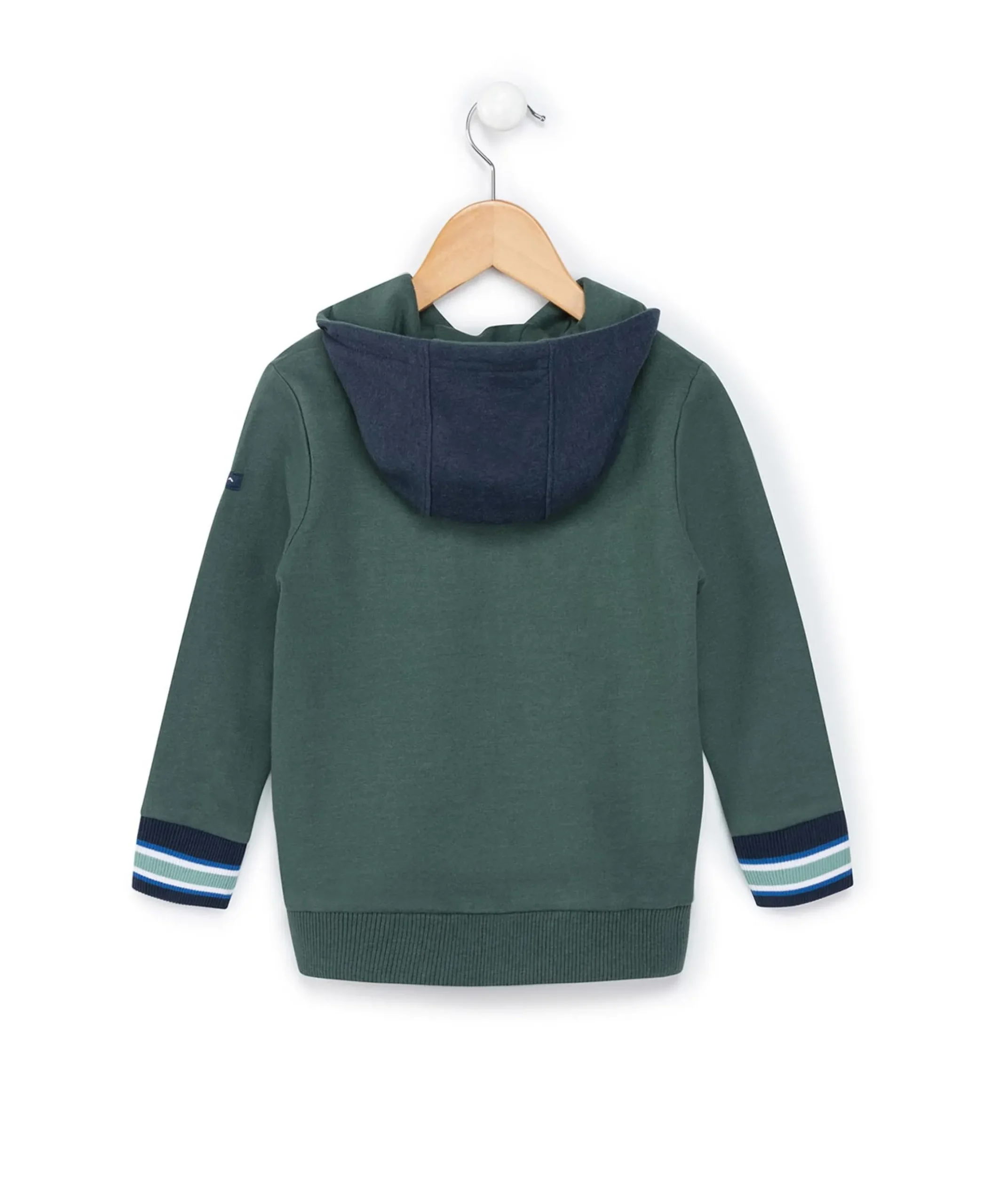 SWEAT A CAPUCHE VERT FOUGERE BARAMI