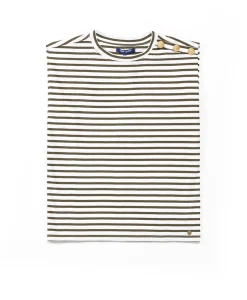 TEE SHIRT MC FOND GREGE RAYE KAKI TAURA