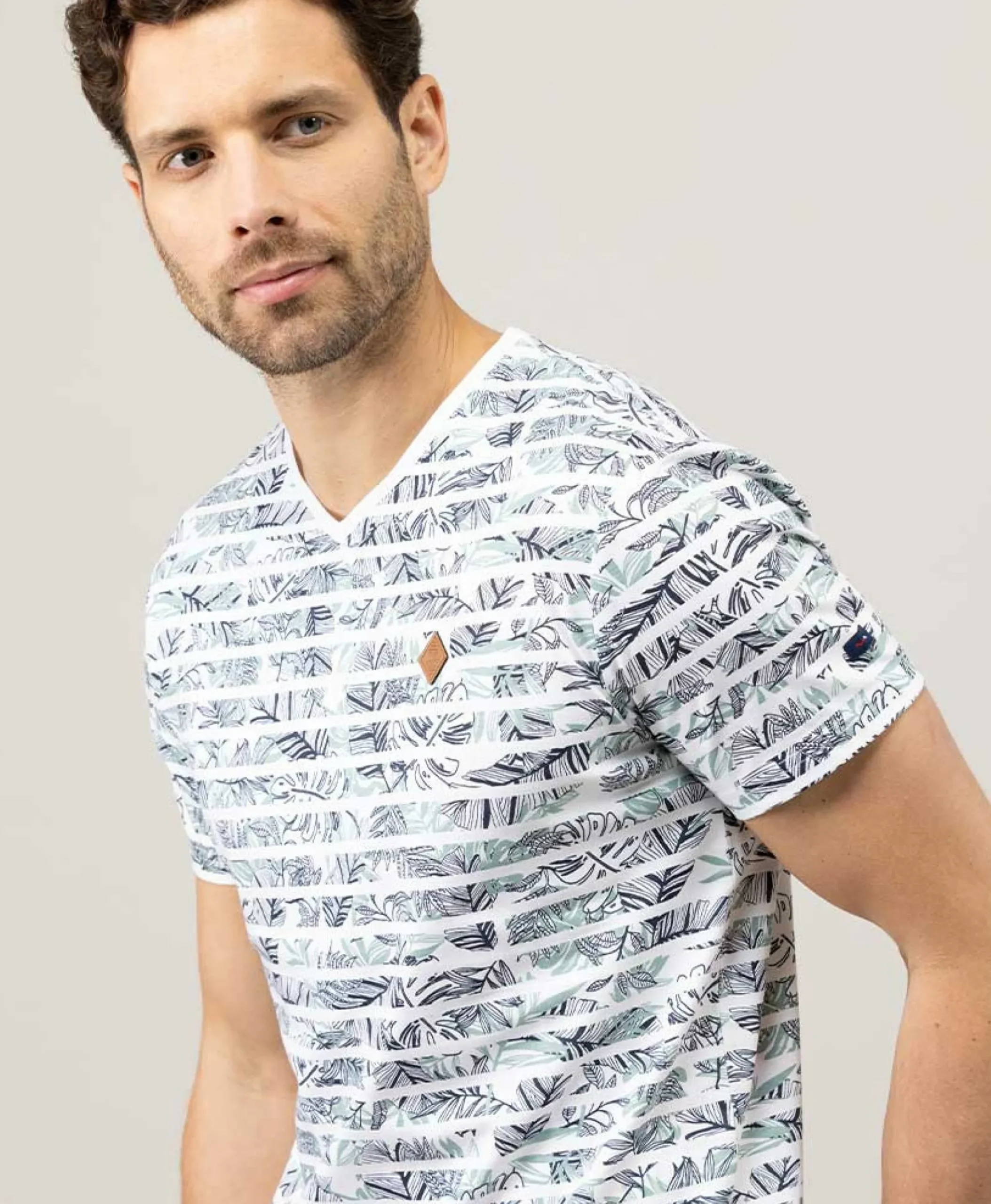 TEE SHIRT MC IMPRIME BLANC ALORA